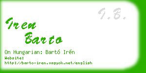 iren barto business card